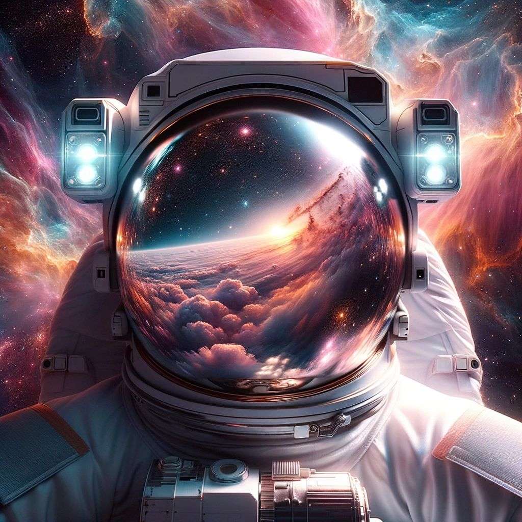 an astronaut, digital art, 2.5D style